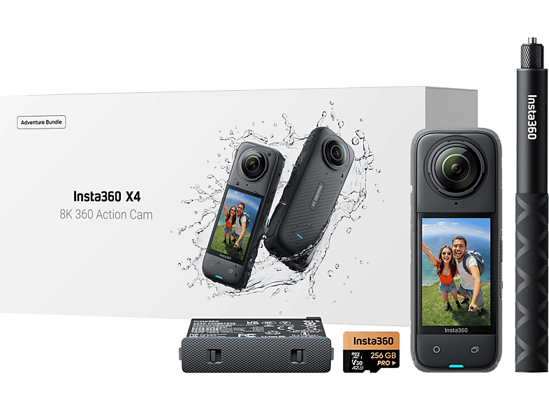 INSTA360 — Cámara deportiva X4 Adventure Bundle, Negro