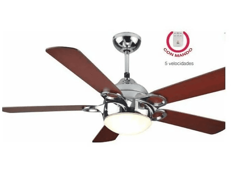 FM CALEFACCIÓN VT-2005 L — Ventilador de techo, 25,8 W, 5 velocidades, Inox — foto 1