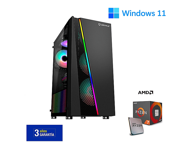 JOYBE COMPUTERS AMD Pro Ryzen 7 5700G / RAM 32 GB / M.2 Nvme 2 TB SSD / Graphics AMD Radeón RX Vega 8 — PC Gaming, 32 GB RAM, AMD Ryzen™ 7 5700G, Rad…