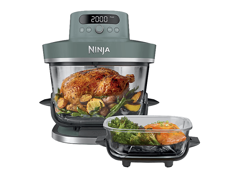 NINJA Crispi Pro XL Glass — Freidora de aire, 2050 W, 7 programas, 5.7 l, Hasta 230 °C