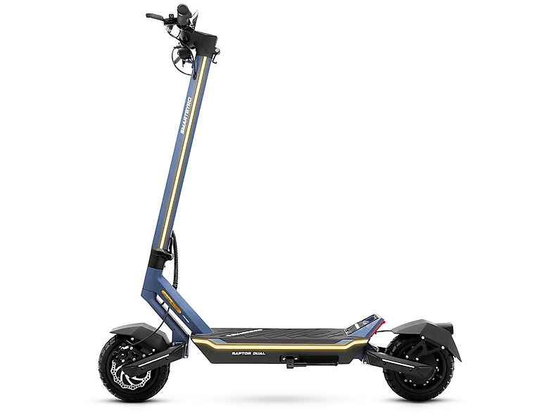 SMARTGYRO RAPTOR DUAL EVO LR Homologado DGT — Patinete eléctrico, Pot. máx. 1000 W, Carga máx. 140 kg, 20,000 mAh, Azul