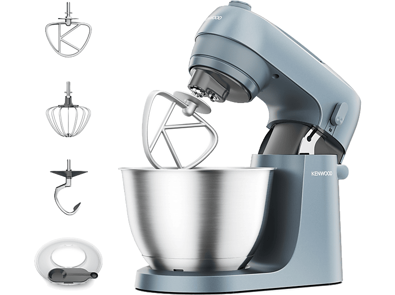 KENWOOD- — Robot de cocina, 800 W, 6 velocidades + Función Pulse, Amasador de repostería Kenwood Go KZM35.000GY, 4 l