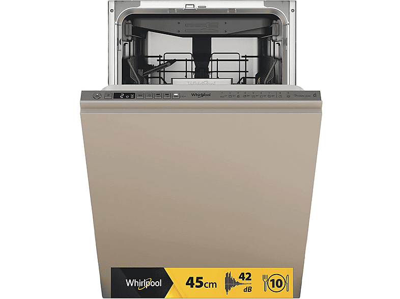 WHIRLPOOL WH6IB10BS7LA0 — Lavavajillas integrable 45 cm, 10 servicios, 9 programas, 448 mm, No aplicable
