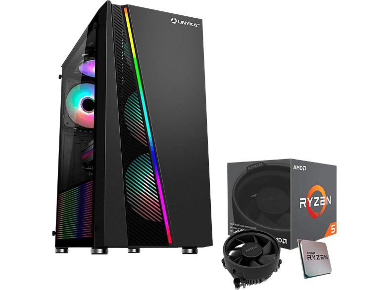JOYBE COMPUTERS Gamin Pro Avanzado AMD RYZEN 5 5600G — PC Gaming, 32 GB RAM, 1 TB SSD, Negro, Radeon™ RX Vega 7