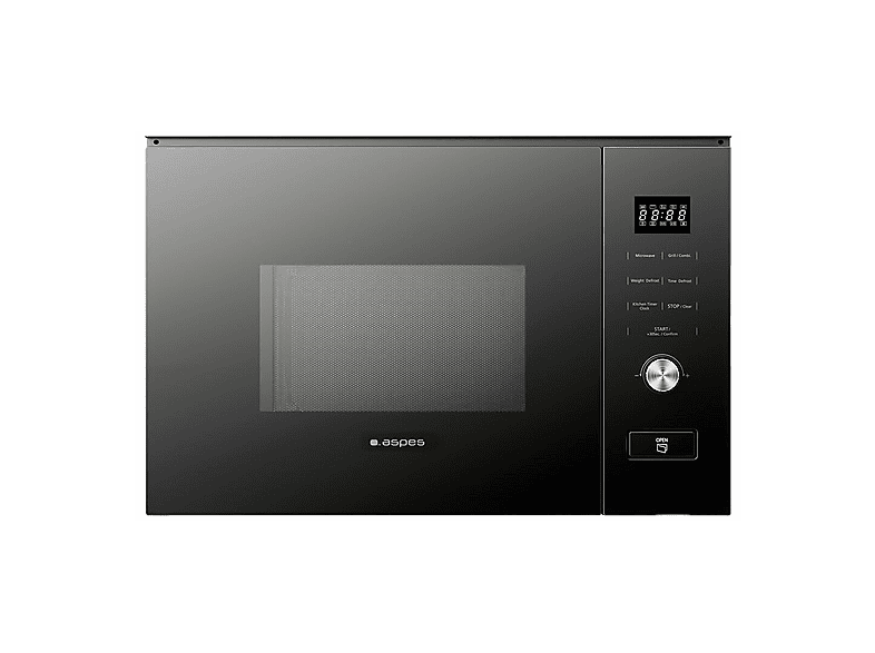 ASPES AMWI2800DGN — Microondas integrable, 800 W, 5 potencia, 20 l, Cristal negro — foto 1