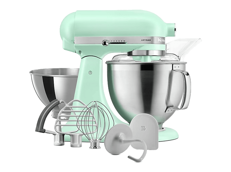 KITCHENAID Artisan 5KSM195PSESD — Robot amasador, 300 W, Menta, 4.7 l, Asa ergonómica