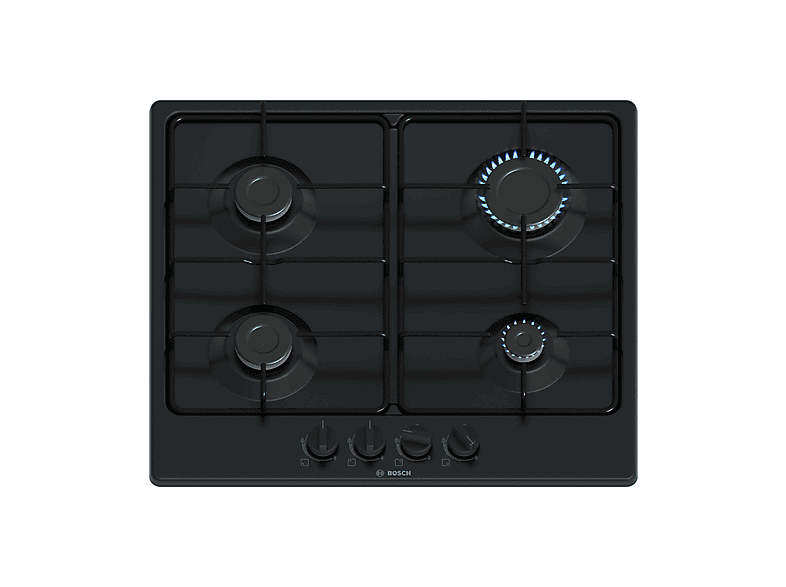 BOSCH Serie 4 PGP6B6K80 — Placa de gas, 58,2 cm, Negro, 4 zone(s) zonas